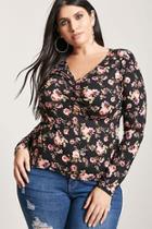 Forever21 Plus Size Ruched Floral Top