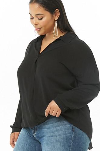 Forever21 Plus Size Chiffon Crisscross-back Top