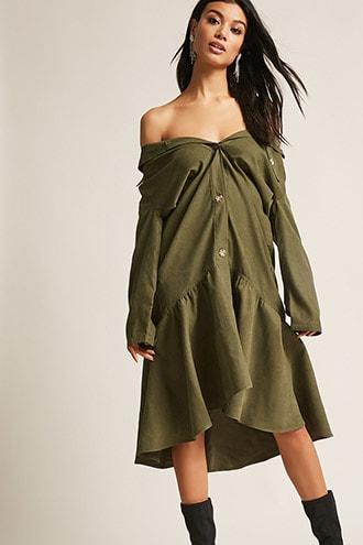 Forever21 Flounce Hem Drop Waist Dress