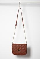 Forever21 Quilted Faux Leather Crossbody (brown)