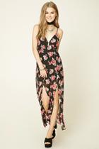 Forever21 Women's  M-slit Floral Maxi Dress