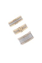 Forever21 Gold & Silver Glitter Ring Set