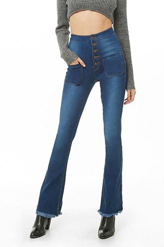 Forever21 Patch-pocket Flare Jeans