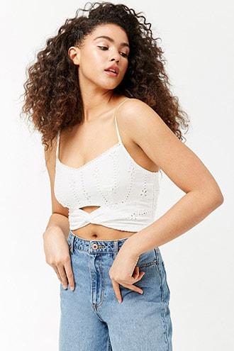 Forever21 Geo Cutout Twist-front Cami Top