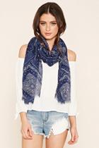 Forever21 Frayed Oblong Paisley Scarf