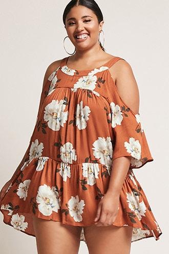 Forever21 Plus Size Floral Drop-waist Dress