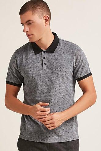 Forever21 Classic Swiss Dot Polo Shirt