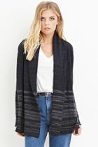 Forever21 Contemporary Striped Shawl Collar Cardigan