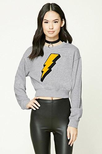 Forever21 Bolt Patch Sweatshirt