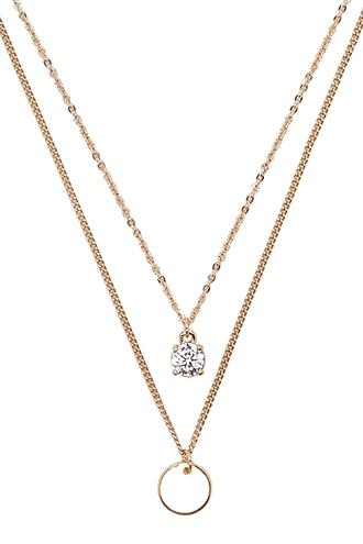 Forever21 Layered Cubic Zirconia Necklace