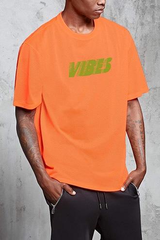 Forever21 Vibes Graphic Mesh Tee