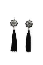 Forever21 Rhinestone Tassel Drop Earrings