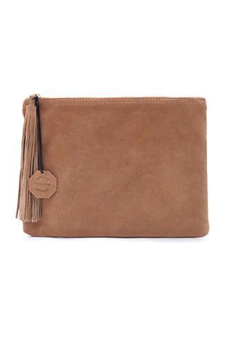 Forever21 Fringed Genuine Suede Clutch