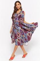Forever21 Ornate Geo Print Belted Kaftan Dress