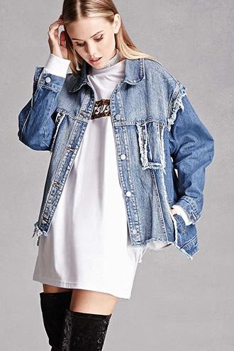 Forever21 Raw-cut Denim Jacket