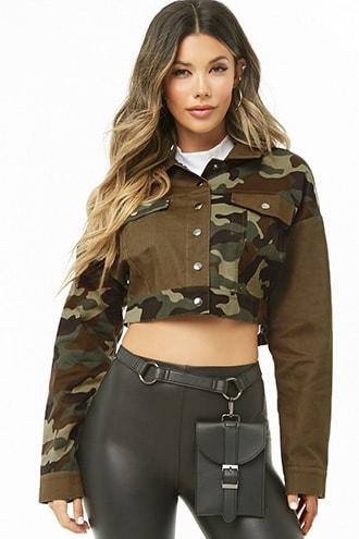 Forever21 Cropped Camo Jacket