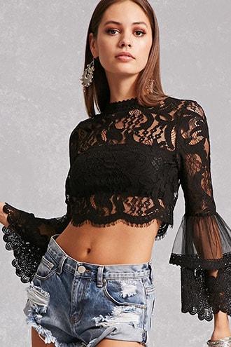Forever21 Crochet Lace Crop Top