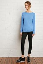 Forever21 Women's  Twist Cutout-back Sweater (light Blue)