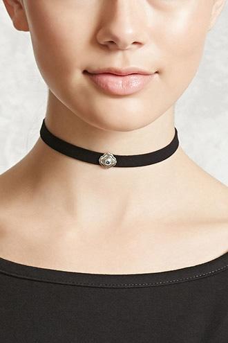 Forever21 Faux Suede Pendant Choker