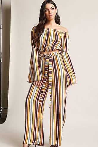 Forever21 Stripe Self-tie Palazzo Pants