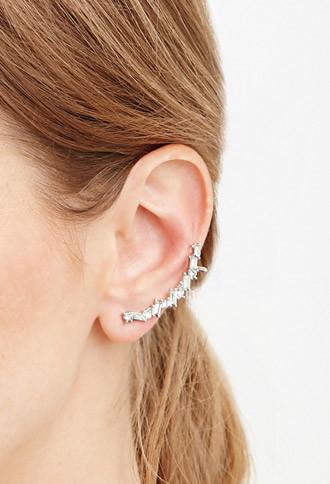 Forever21 Rhinestone Ear Cuff (silver/clear)