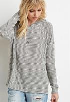 Forever21 Striped Sweater Hoodie (cream/black)