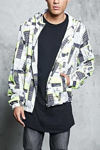 Forever21 Graphic Zip-up Windbreaker