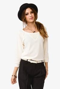 Forever21 Lace Paneled Sweatshirt