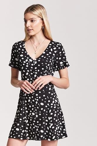 Forever21 Polka Dot Button-front Dress