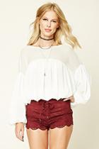 Forever21 Women's  Burgundy Faux Suede Lace-up Shorts