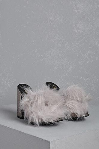 Forever21 Privileged Shoes Faux Fur Mules