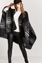 Forever21 Plaid Open-front Poncho