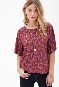 Forever21 Abstract Print Top