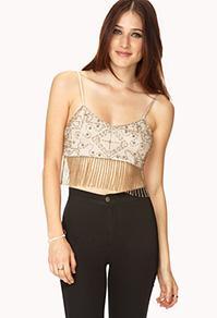 Forever21 Throwback Beaded Crop Top