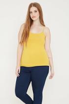 Forever21 Plus Women's  Mustard Plus Size Classic Knit Cami
