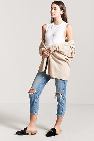 Forever21 Purl-knit Open-front Cardigan