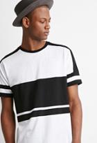Forever21 Paneled Stripe Longline Tee