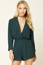 Forever21 Women's  Plunging Surplice Romper