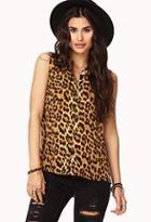 Forever21 Sleeveless Leopard Print Shirt