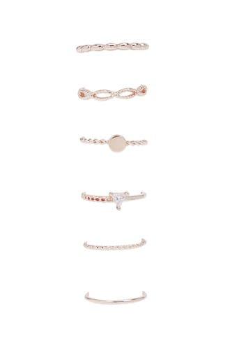 Forever21 Rhinestone & Coin Ring Set