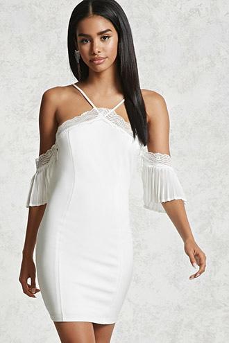 Forever21 Open-shoulder Halter Bodycon