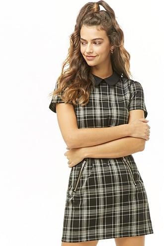 Forever21 Collared Plaid Mini Dress