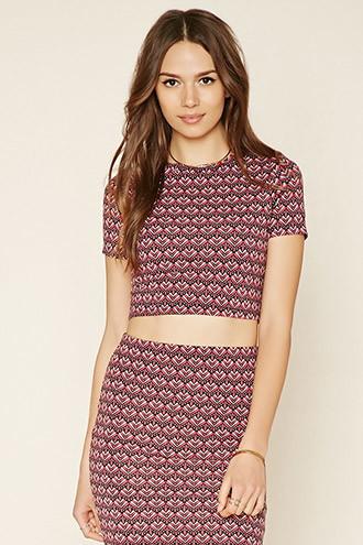 Love21 Women's  Contemporary Abstract Crop Top