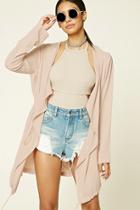 Forever21 Women's  Tan Drape-front Drawstring Jacket