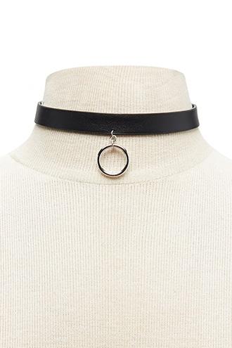 Forever21 O-ring Faux Leather Choker