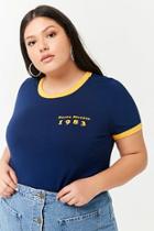 Forever21 Plus Size Santa Monica Graphic Ringer Tee