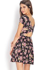 Forever21 Enchanted Floral Cutout Dress