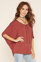 Forever21 Women's  Brick V-neck Dolman Top