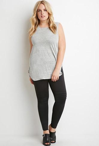 Forever21 Plus Pintucked Panel Leggings