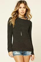 Forever21 Women's  Charcoal Crew Neck Sweater